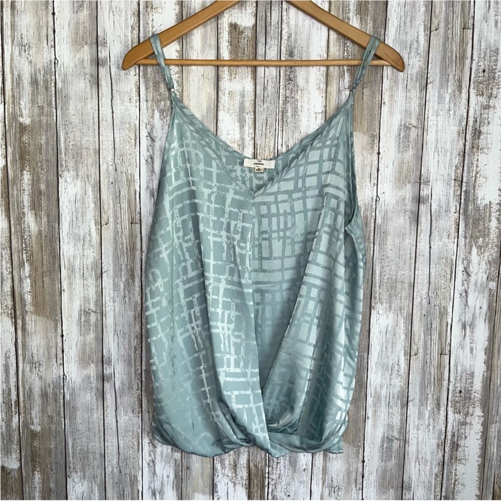 Entro Teal Blue Printed Sleeveless Blouse - Picture 1 of 4